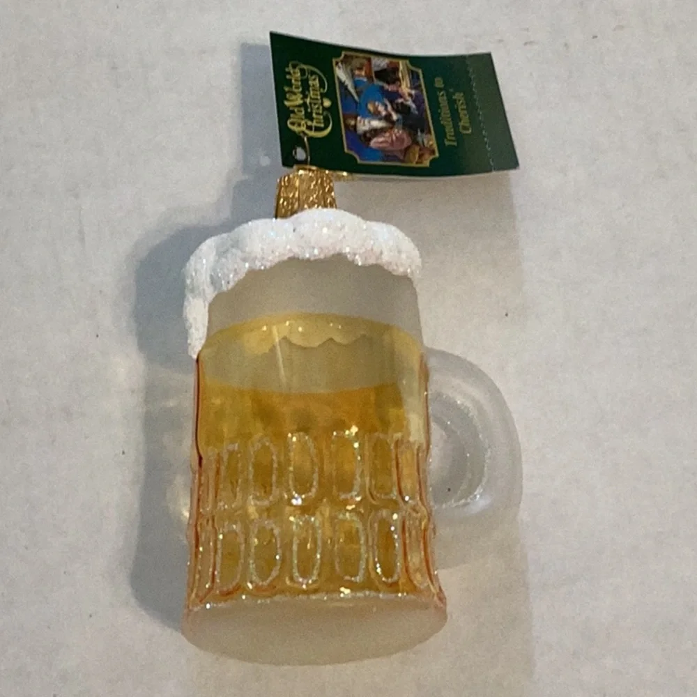 Old World Christmas ‘Mug of Beer’ Glass Ornament New With Tags Never Displayed